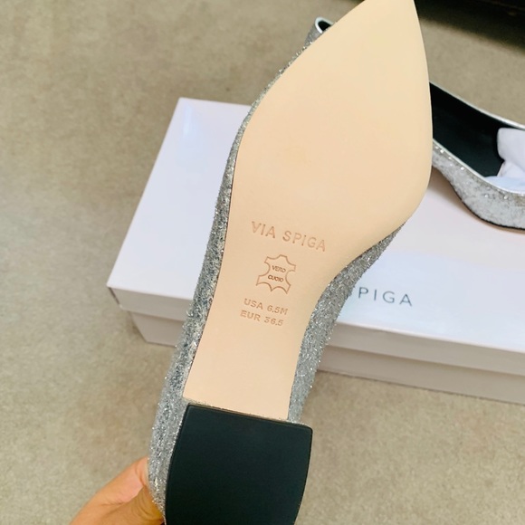 VIA SPIGA SLIVER glitter PUMP - Picture 6 of 8